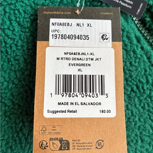 The North Face Men’s Retro Denali DTM Fleece Jacket Evergreen Green XL - Picture 5 of 15